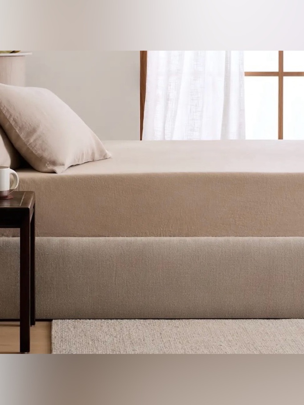NWT Quince European Linen 2 Pc Fitted Sheet Set, Twin (Toffee)